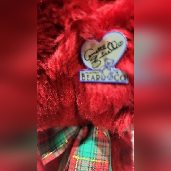 Annette Funicello Bear with stand!! Red with candy cane buttons! 15 inches tall - Picture 7 of 7